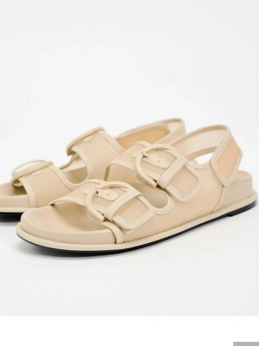 Zara Cream Buckle Sport Sandals - Picture 4 of 14